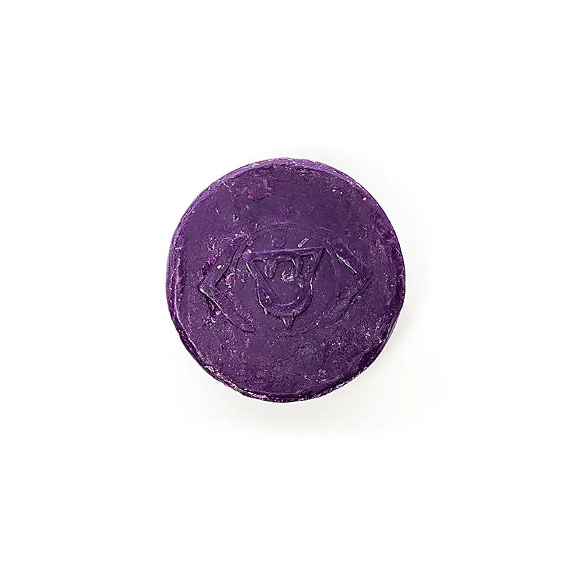 Holy Lama jabón chakra del tercer ojo en hoja de palma