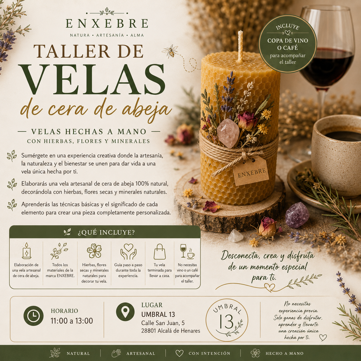 Taller de velas de cera de abeja - Enxebre