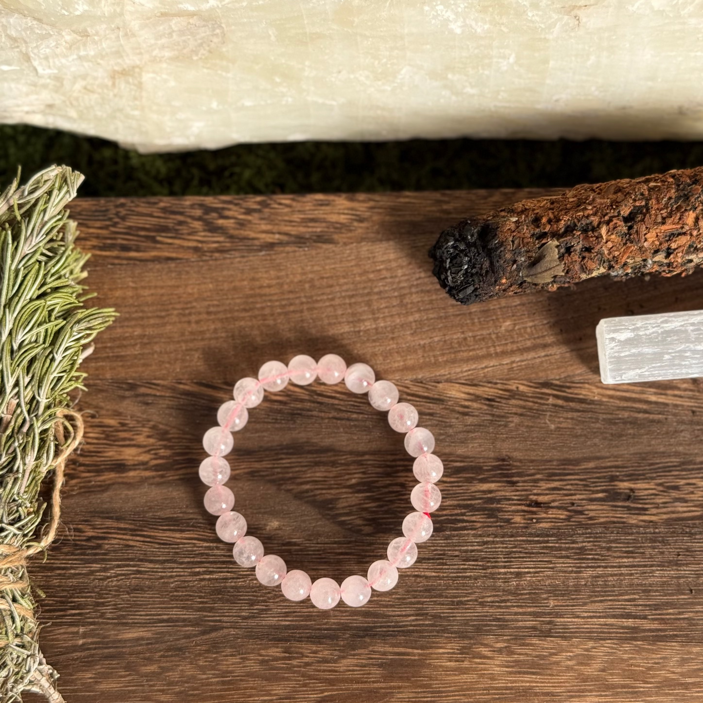 Pulsera cuarzo rosa