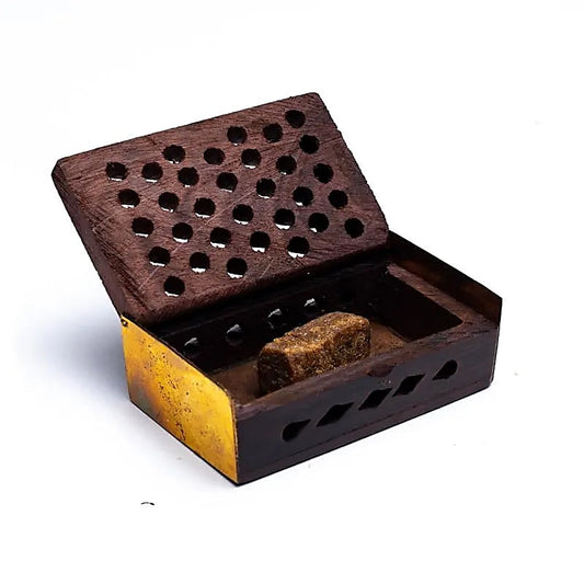 Resina de incienso Vainilla/Ambar en caja de madera