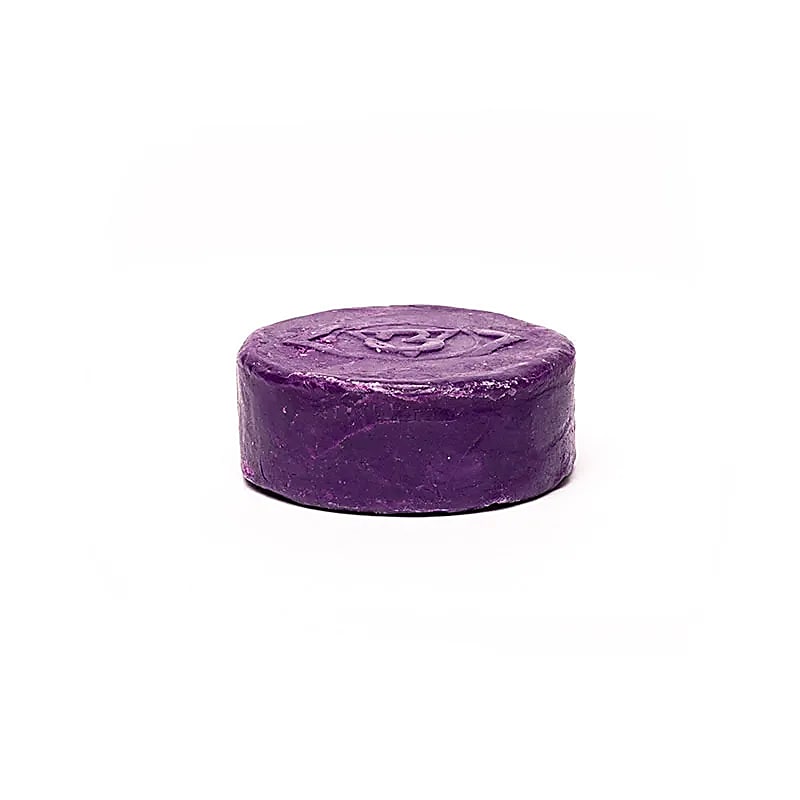 Holy Lama jabón chakra del tercer ojo en hoja de palma