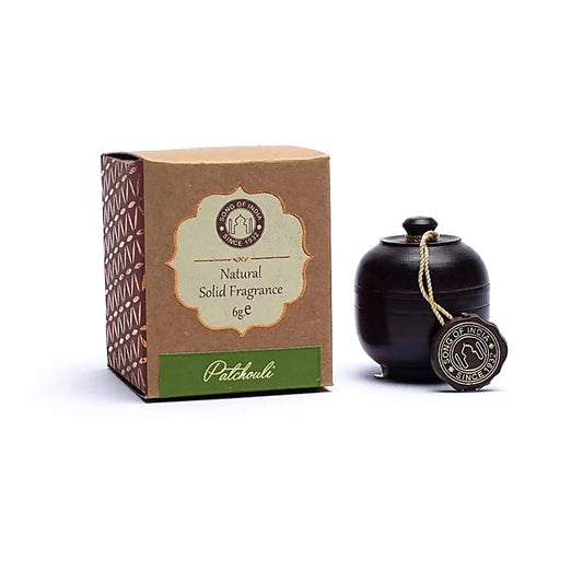 Perfume sólido Patchouli en madera de palisandro