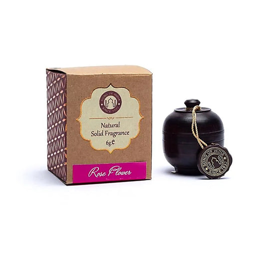 Perfume sólido Rosa en madera de palisandro