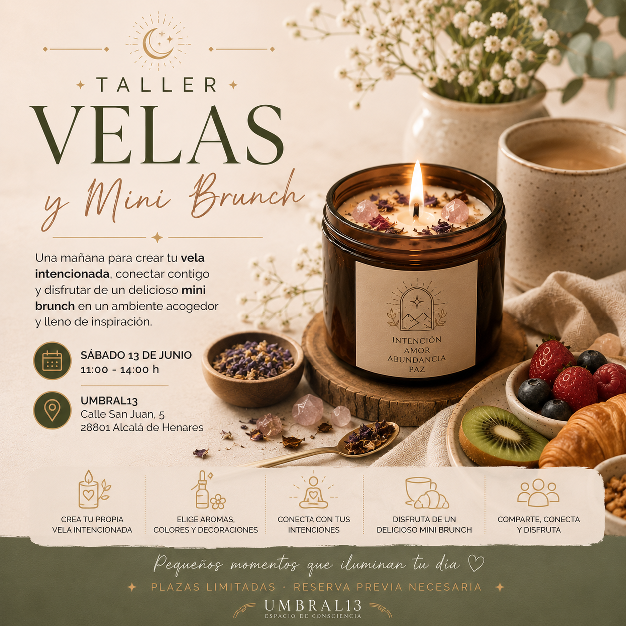 Taller Velas y Mini Bruch - Sábado 13 de Junio 11:00 - 14:00