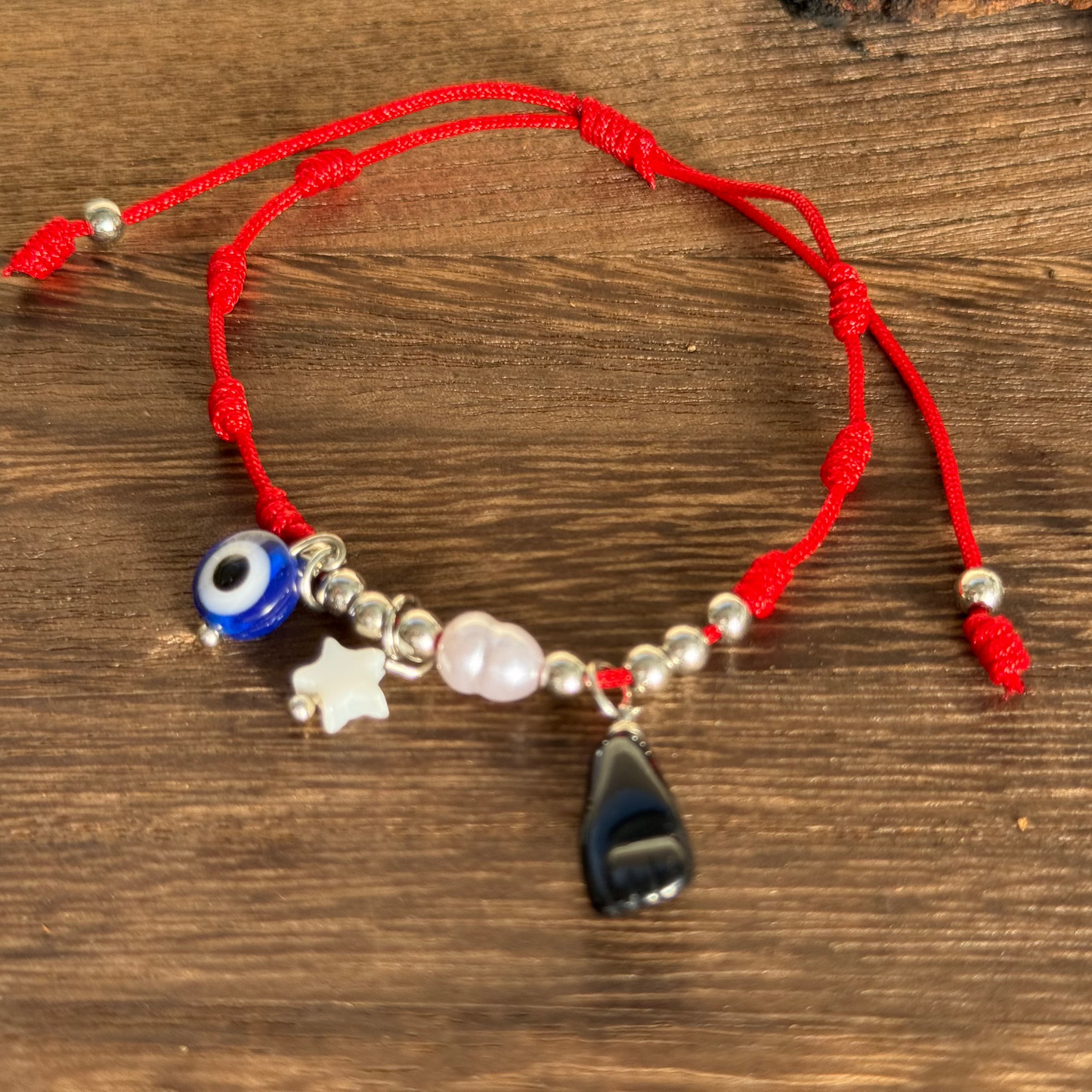 Pulsera 7 nudos mano de Fátima y ojo Turco